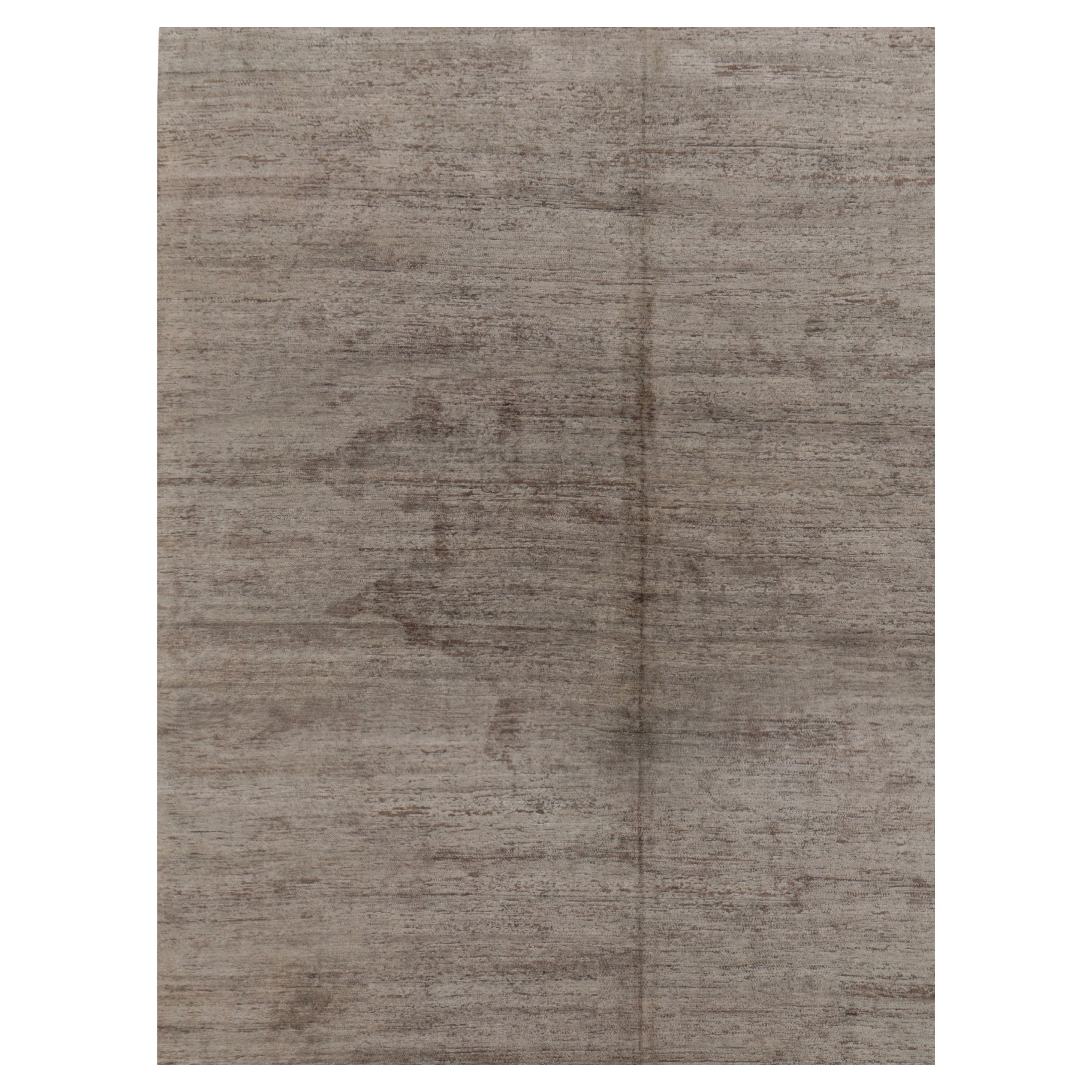 Tapis moderne texturé de Rug 
Kilim en tons neutres de taupe et de gris en vente