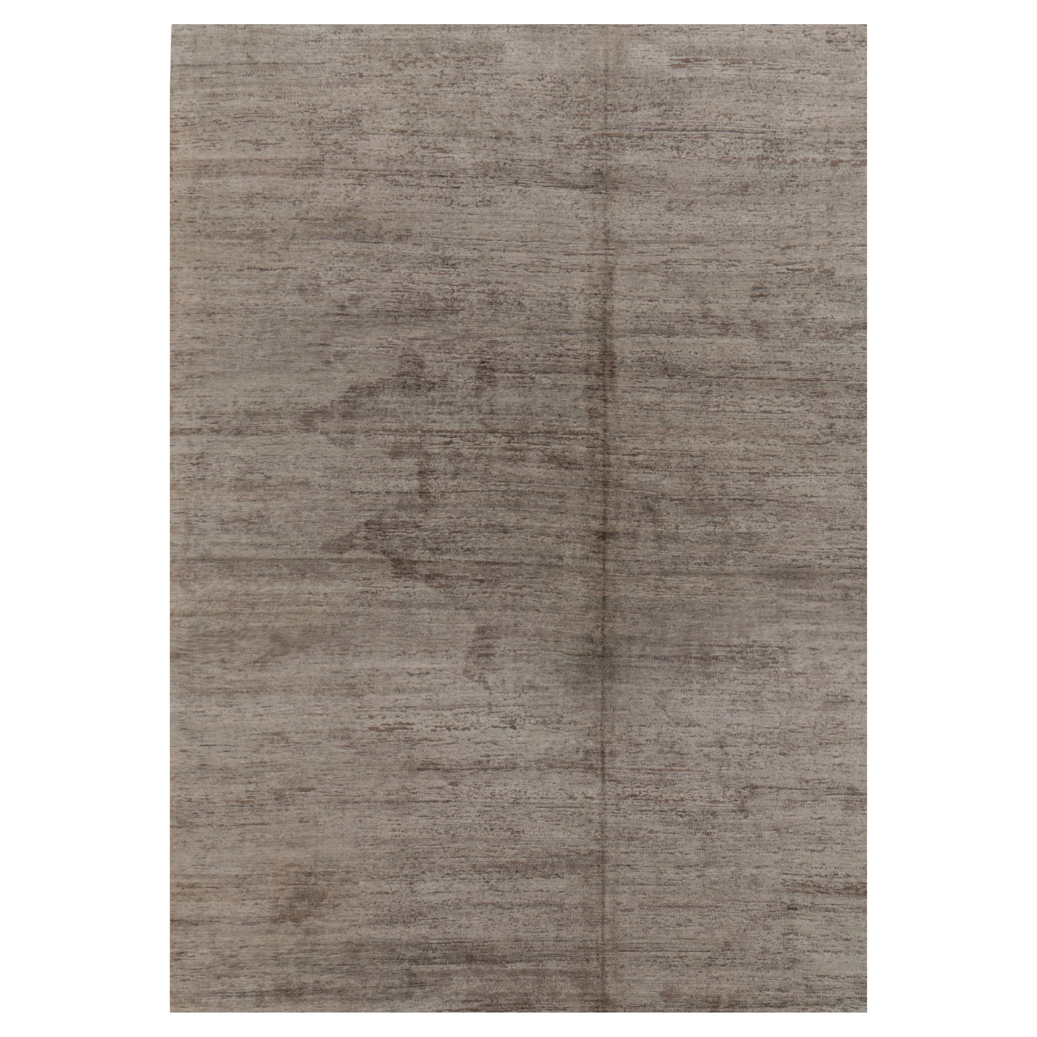 Tapis moderne texturé de Rug 
Kilim en tons neutres de taupe et de gris