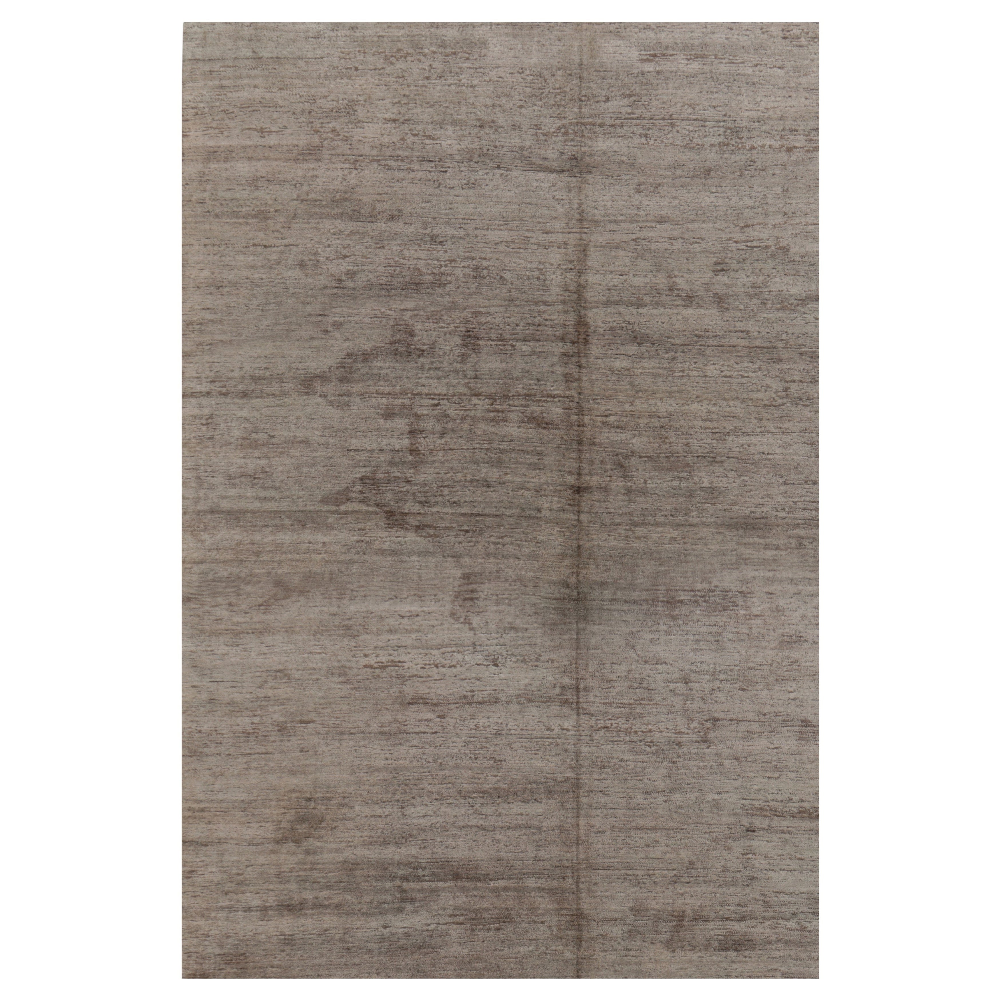 Tapis moderne texturé de Rug 
Kilim en tons neutres de taupe et de gris