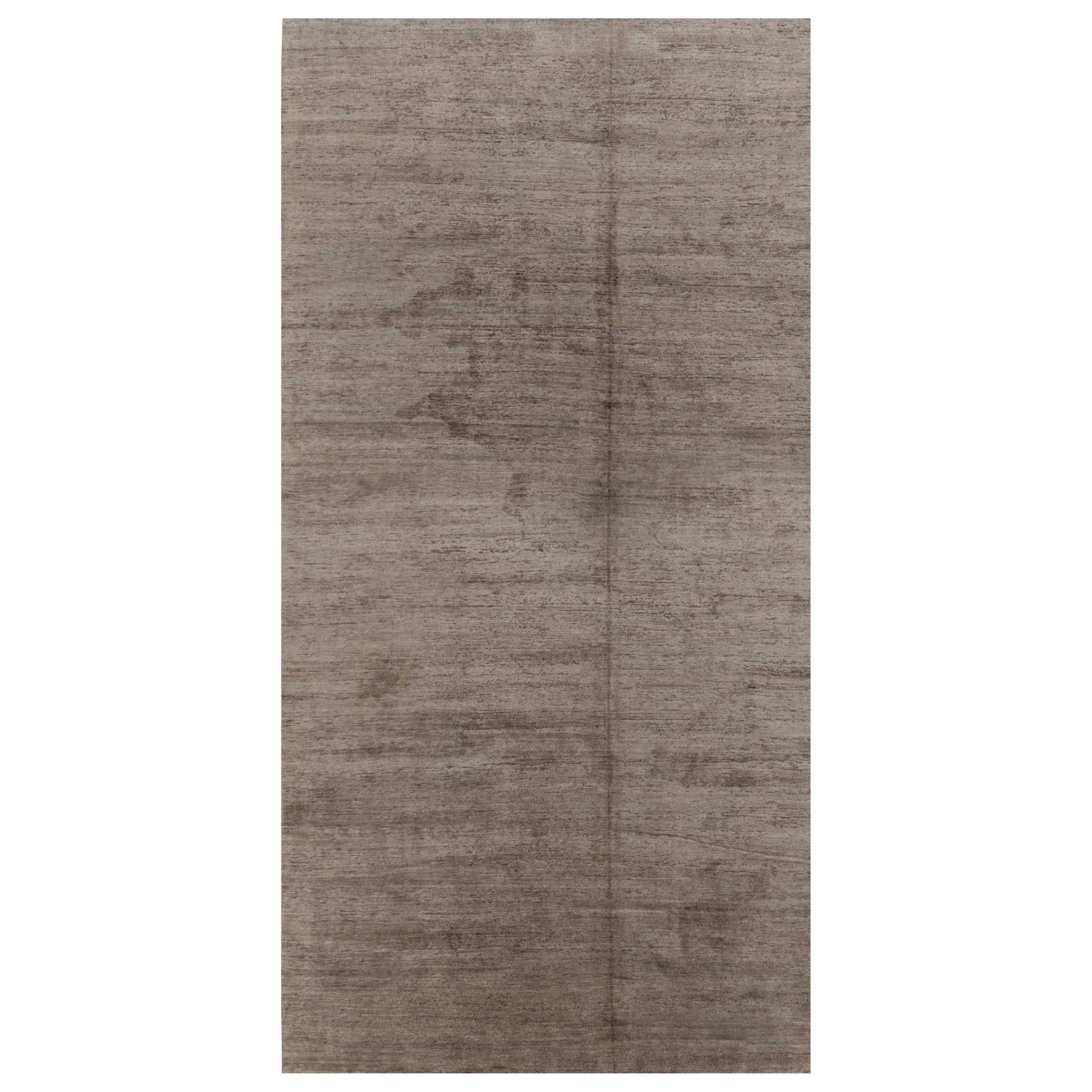 Tapis moderne texturé de Rug 
Kilim en tons neutres de taupe et de gris
