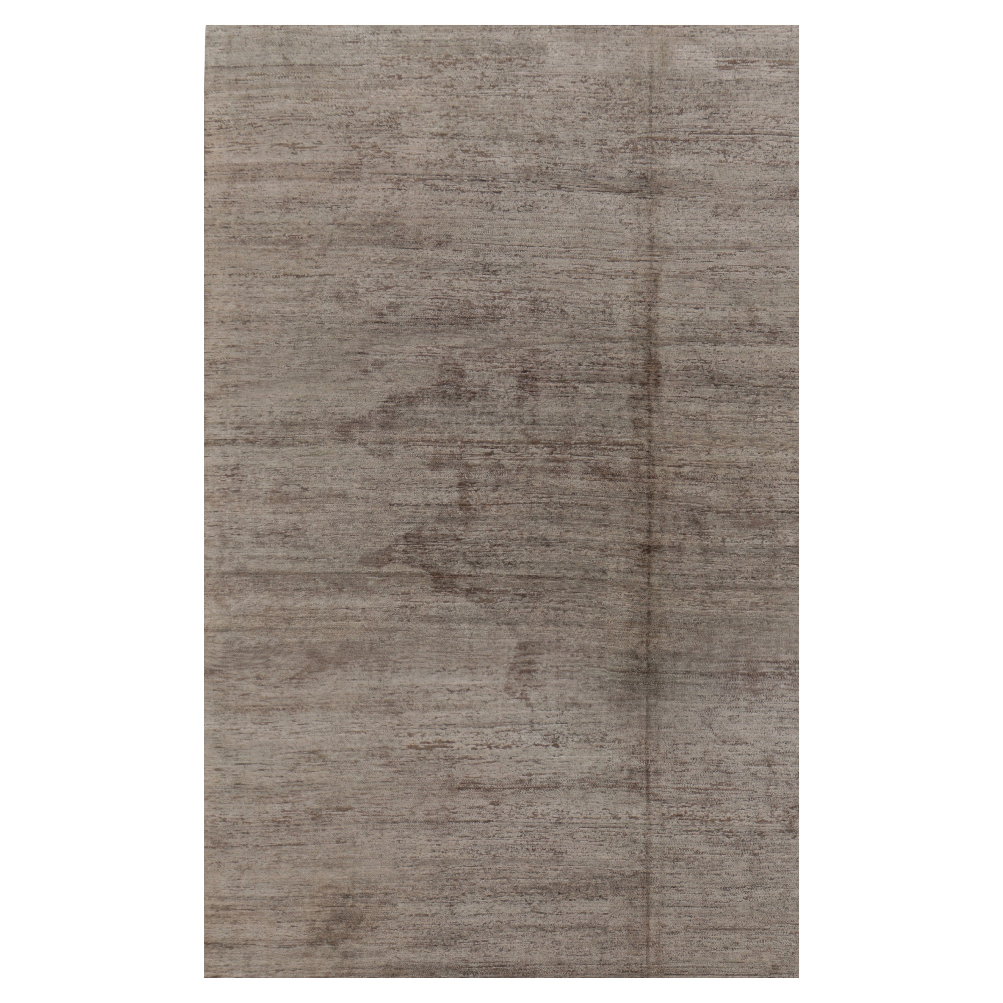 Tapis moderne texturé de Rug 
Kilim en tons neutres de taupe et de gris en vente