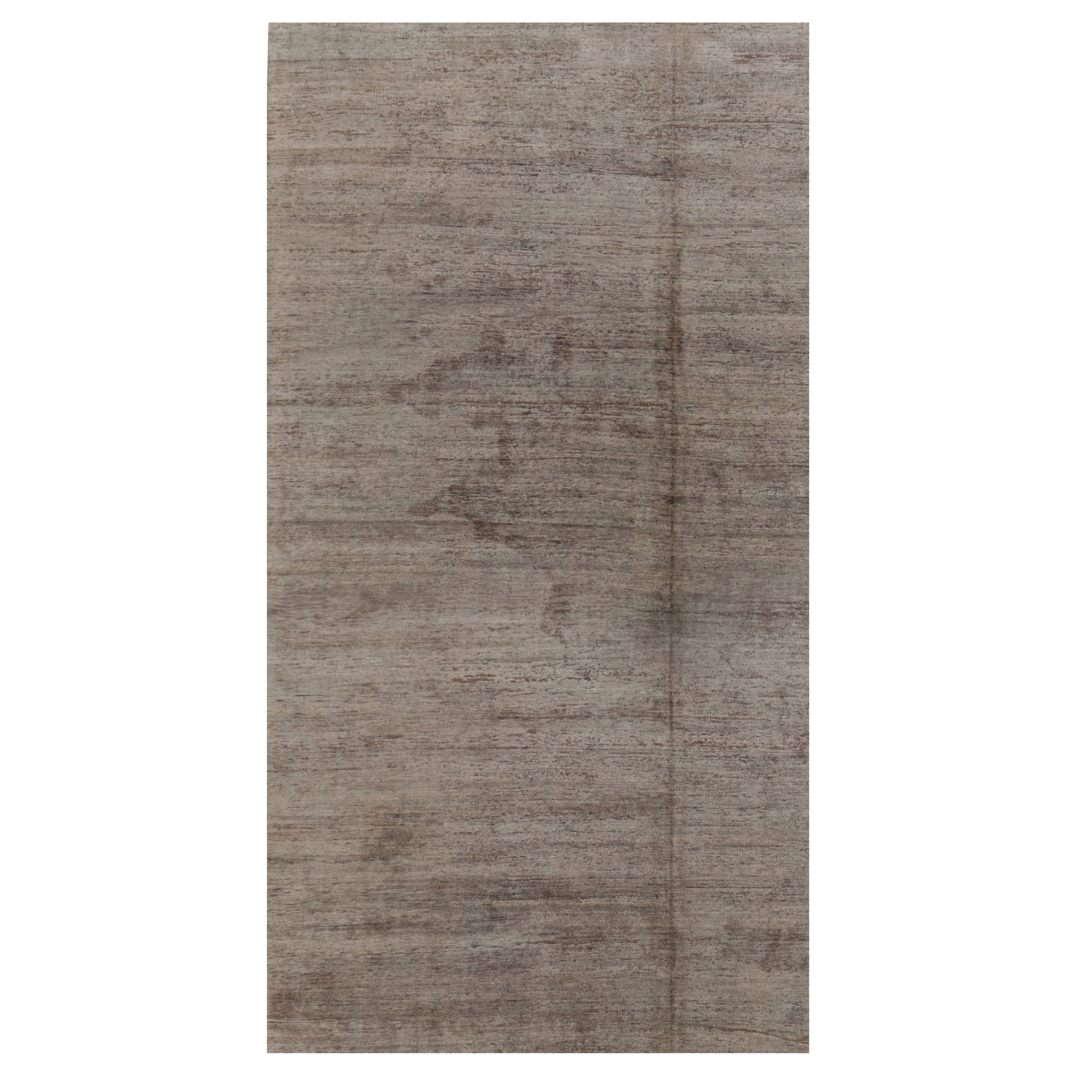 Tapis moderne texturé de Rug 
Kilim en tons neutres de taupe et de gris