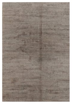 Tapis moderne texturé de Rug 
Kilim en tons neutres de taupe et de gris