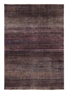 Rug & Kilim’s Modern Textural Rug in Purple Tones and Polychrome Striae