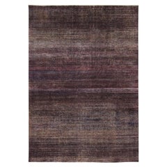 Rug & Kilims moderner Strukturteppich in Lila-Tönen und mehrfarbigen Streifen
