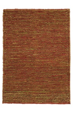 Rug & Kilim's Modern Textural Rug in Red and Green with Striped Design