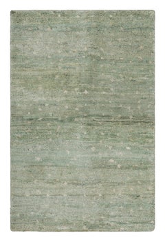 Rug & Kilim's Modern Textural Rug in Sage and Ivory Geometric Pattern