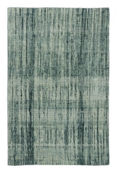 Rug & Kilim's Modern Textural Rug in Sage Green and Teal with Abstract Design