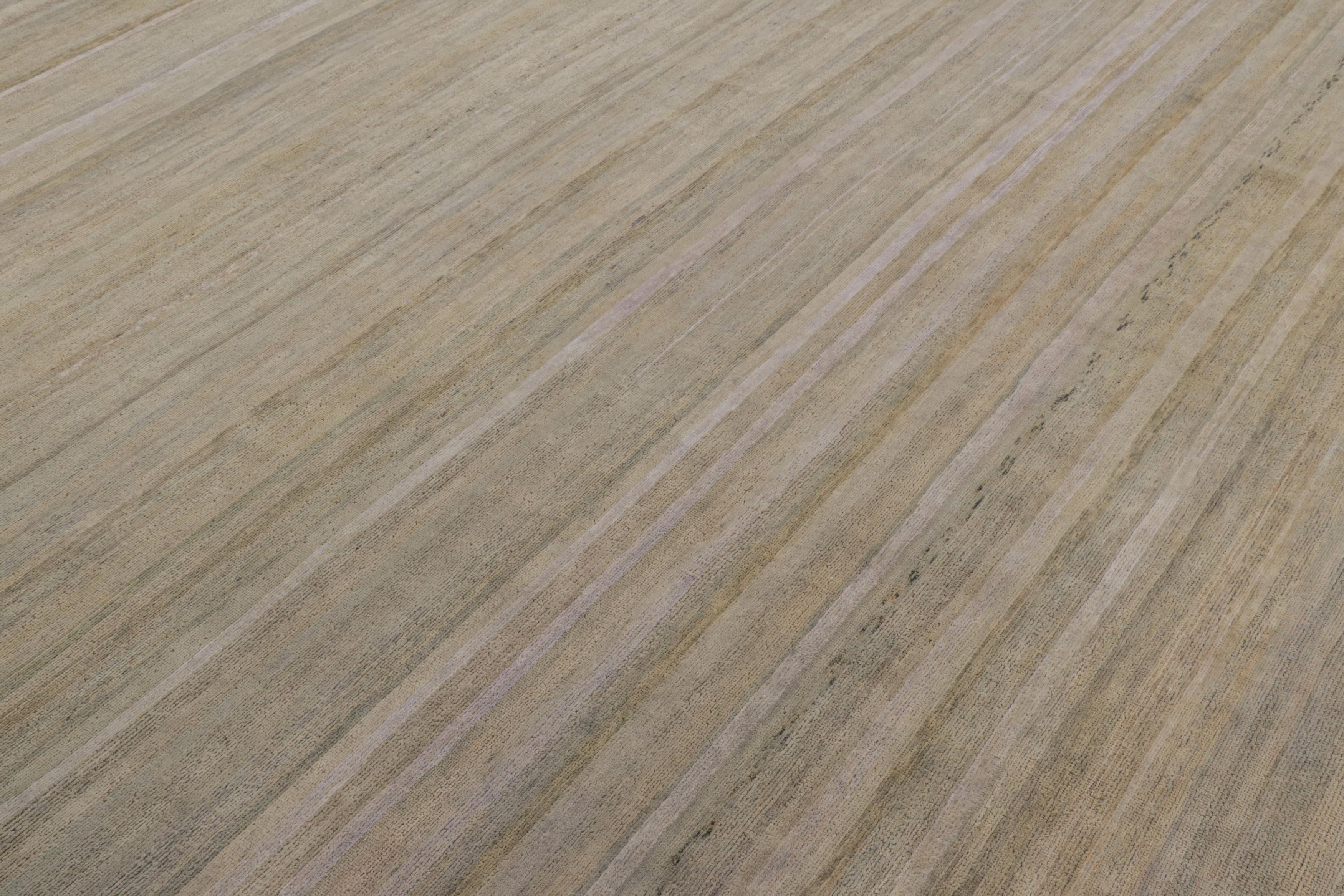 Indian Rug & Kilim’s Modern Textural Rug in Tones of Gray and Beige For Sale