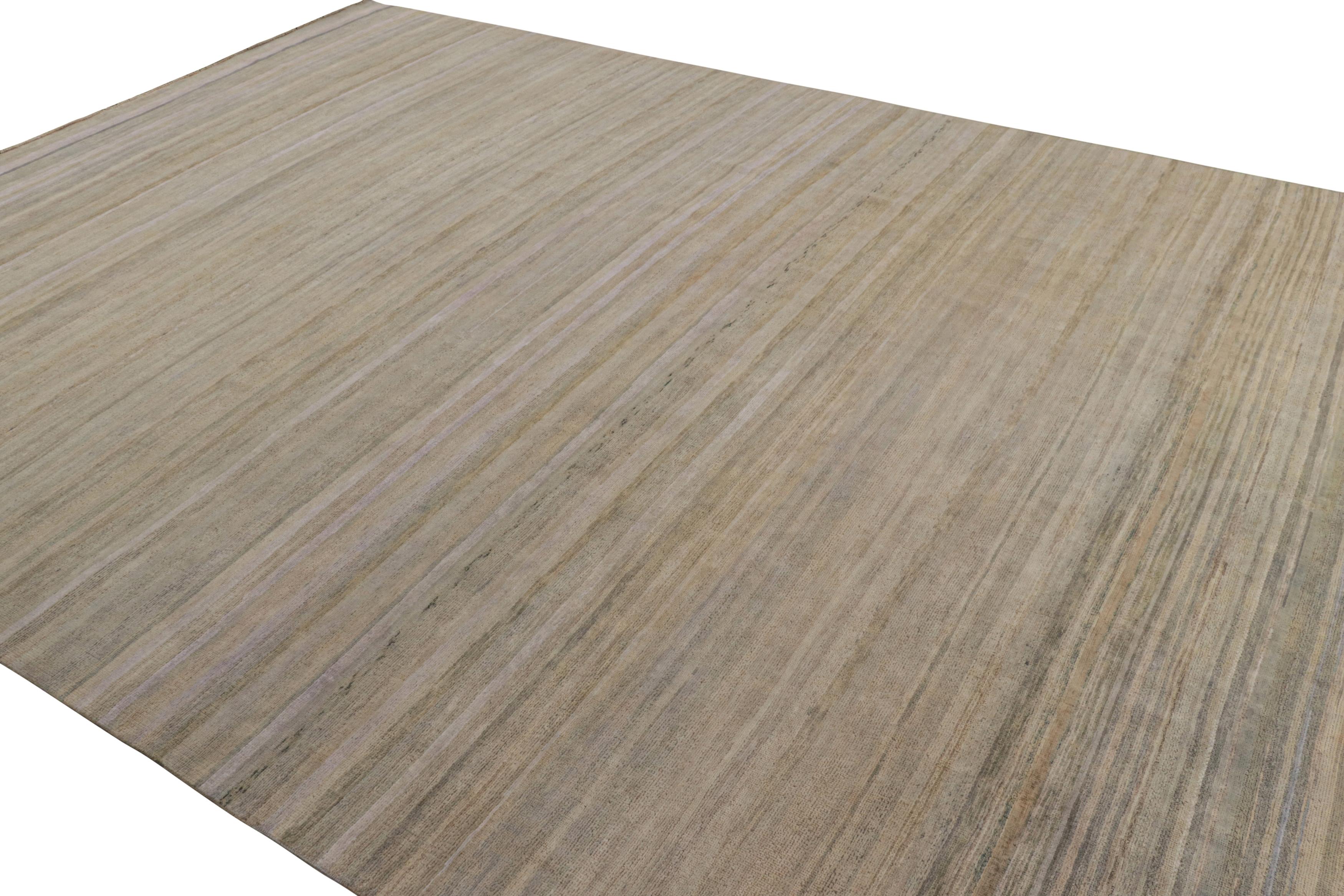 Hand-Knotted Rug & Kilim’s Modern Textural Rug in Tones of Gray and Beige For Sale