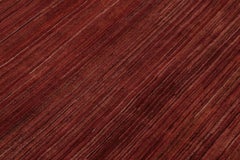 Rug & Kilim’s Modern Textural Rug, Rich Burgundy Red Tone-on-Tone Striae
