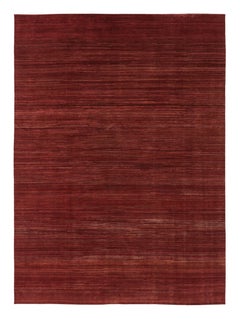 Rug 
Kilim’s Modern Textural Rug, Rich Burgundy Red Tone-on-Tone Striae