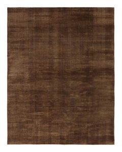 Rug 
Kilim’s Modern Textural Rug, Rich Tone-on-Tone Brown with Gold Accents