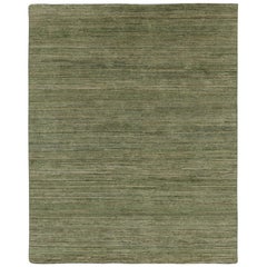Rug 
Kilim’s Modern Textural Rug, Solid Tone-on-Tone Striae in Light Green Hues
