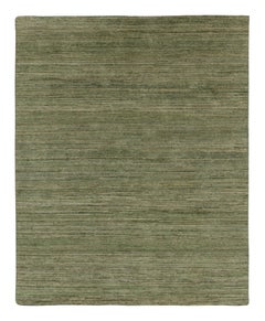 Rug 
Kilim’s Modern Textural Rug, Solid Tone-on-Tone Striae in Light Green Hues