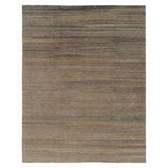 Rug & Kilim’s Modern Textural Rug, Tone-on-Tone Beige and Light Blue Striae
