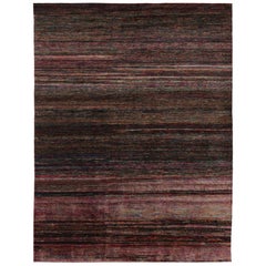 Rug 
Kilim’s Modern Textural Rug, Vibrant Polychromatic Striae over Pink Tones