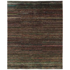 Rug 
Kilim’s Modern Textural Rug, Vibrant Polychromatic Striae over Purple Hues