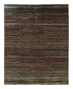 Rug 
Kilim’s Modern Textural Rug, Vibrant Polychromatic Striae over Purple Hues