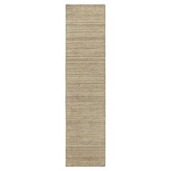 Rug & Kilim’s Modern Textural Runner in Beige-Brown and White Geometric Patterns