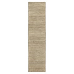 Rug & Kilim: un moderno runner testurizzato con motivi geometrici beige-marrone e bianchi
