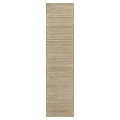 Rug & Kilim’s Modern Textural Runner in Beige-Brown and White Geometric Patterns