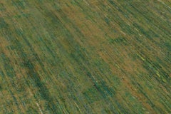 Rug & Kilim’s Modern Textural Square Rug, Warm Tone-on-Tone Green and Gold