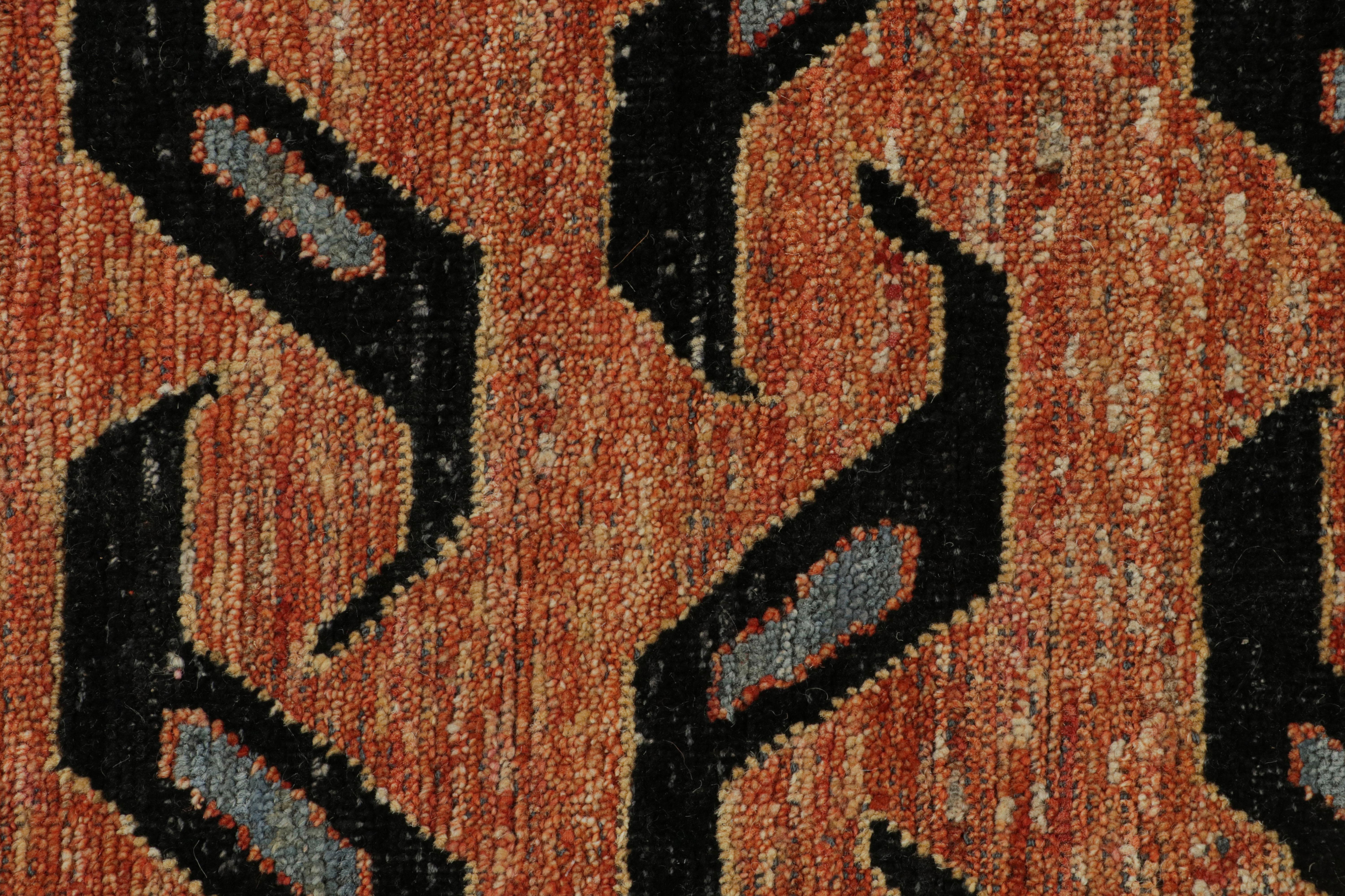 Rug & Kilim: il design del tappeto pittorico Tiger moderno in arancione e blu bruciato In condizioni Nuovo in vendita a Long Island City, NY