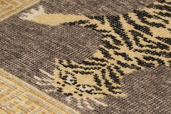 Rug & Kilim’s Modern Tiger Skin Accent Pictorial Rug in Gray, Beige and Black
