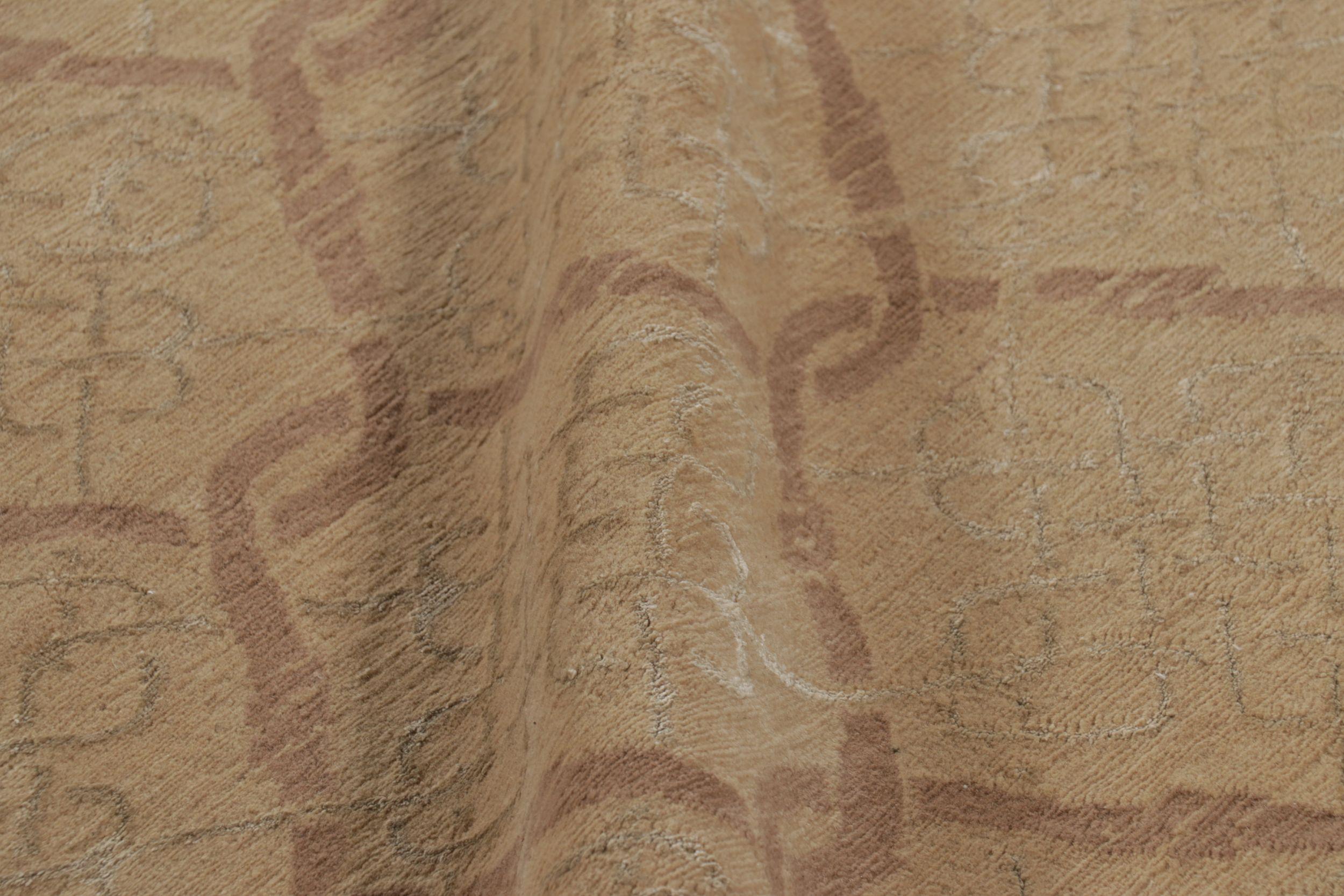 Rug & Kilim's Modern Transitional Geometric Beige-Brown Rug (Handgeknüpft) im Angebot