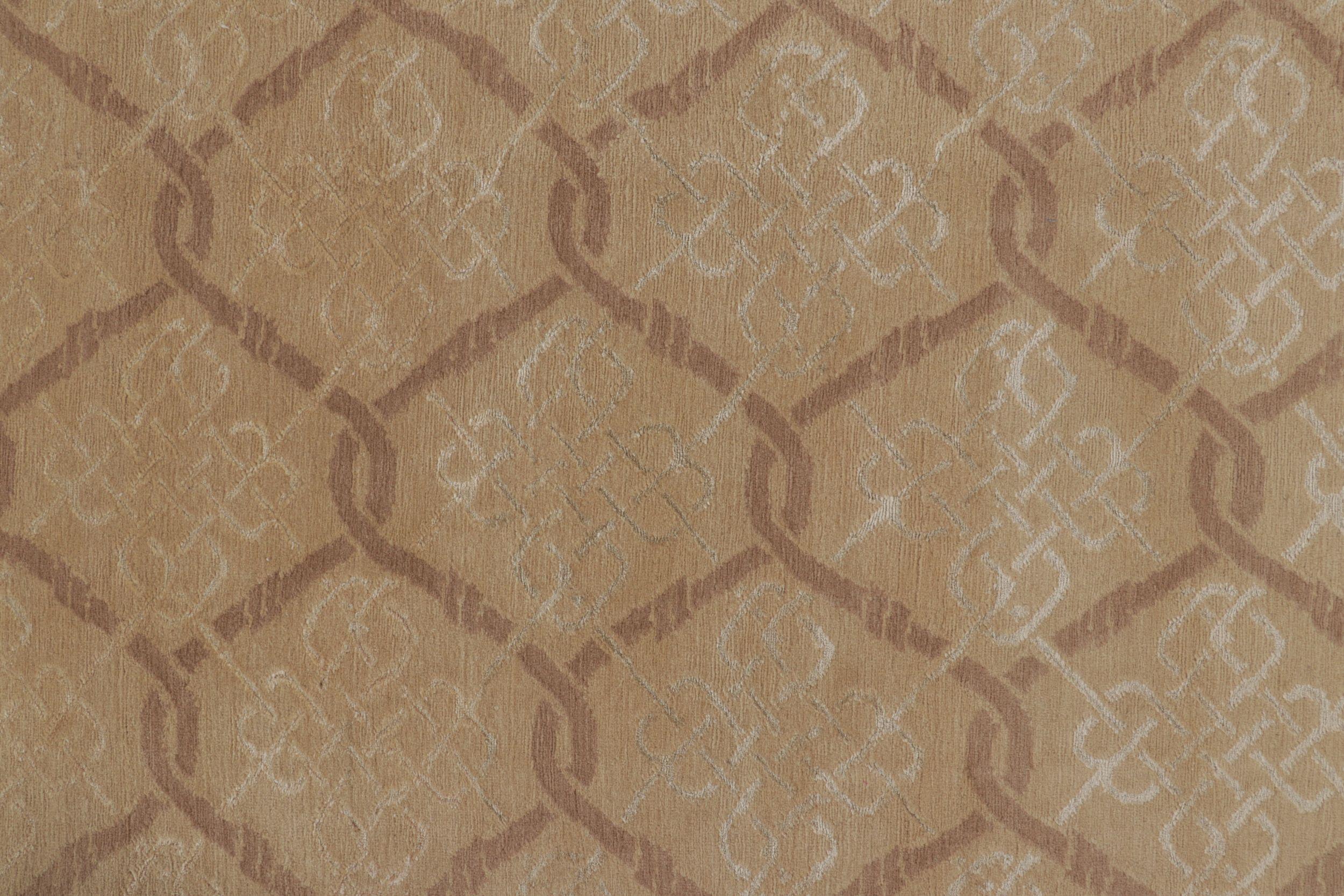 Rug & Kilim's Modern Transitional Geometric Beige-Brown Rug im Zustand „Neu“ im Angebot in Long Island City, NY