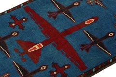 Rug & Kilim’s Modern Tribal Rug in Blue with Airplane Pictorials