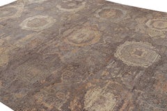 Rug & Kilim's Mogul Style Rug in Beige-Brown and Gold Medallions