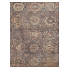 Rug & Kilim's Mogul Style Rug in Beige-Brown and Gold Medallions