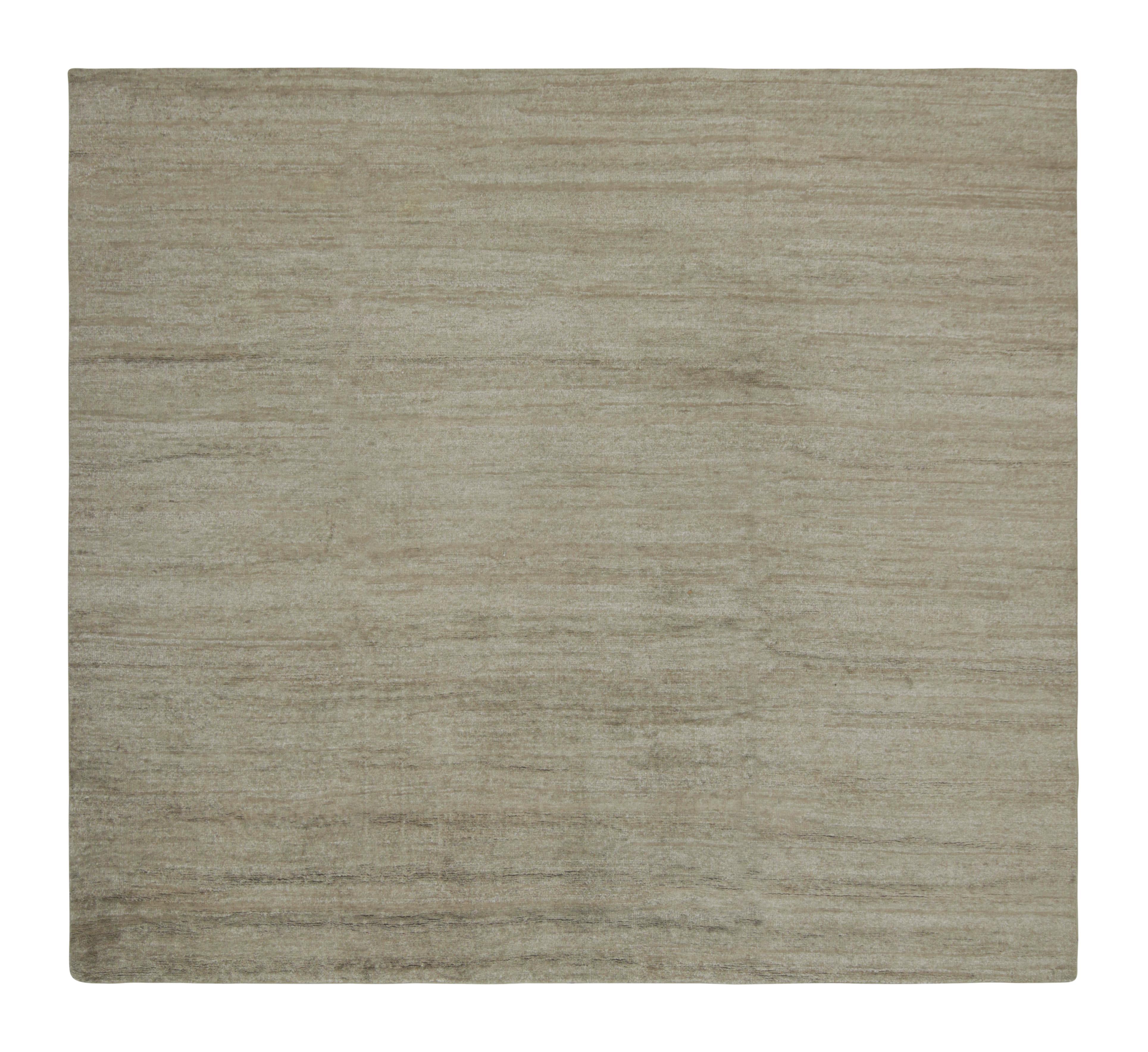 Modern Rug & Kilim’s Monochromatic Textural Rug in Green For Sale