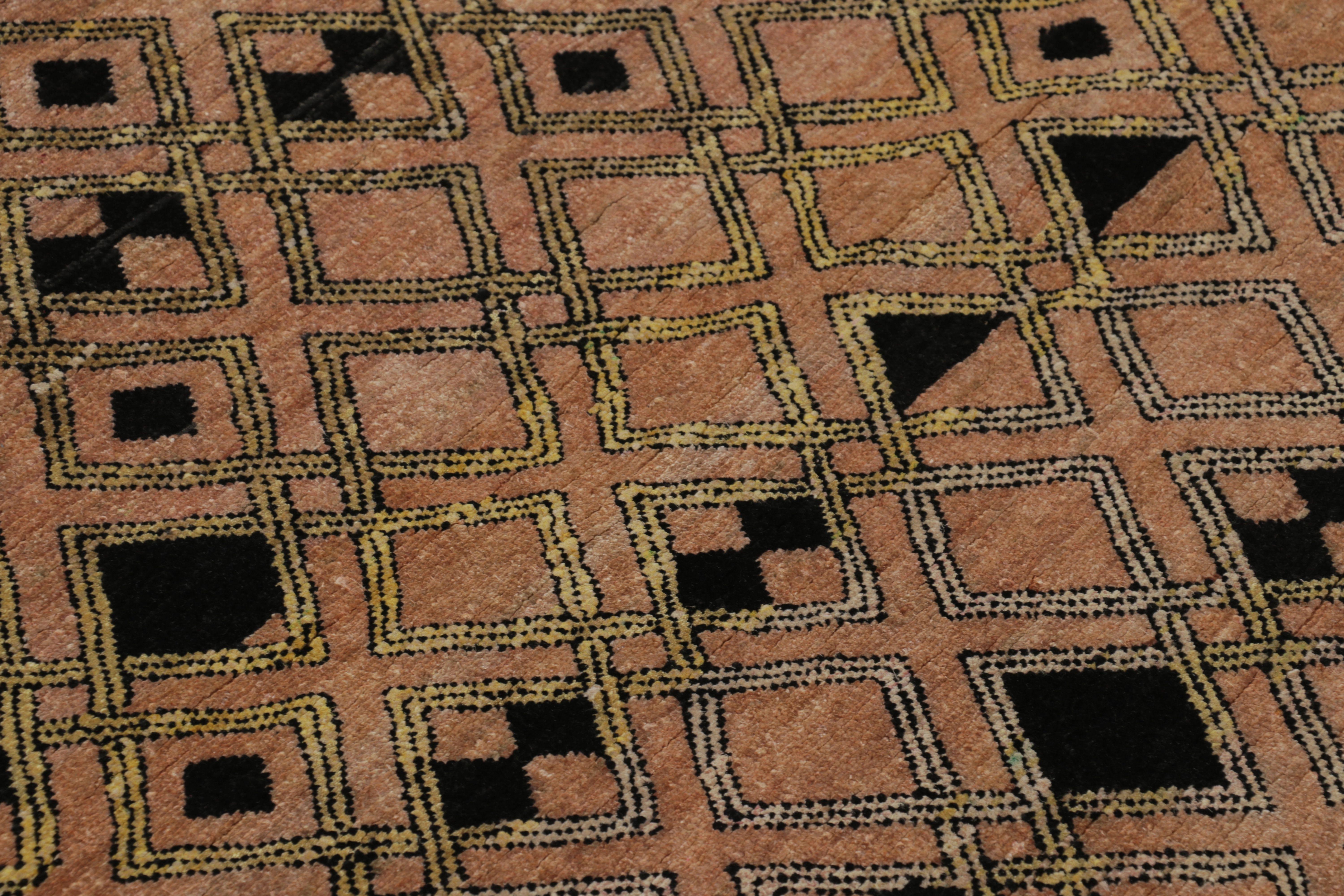 Hand-Knotted Rug & Kilim's Moroccan-Inspired Rug in Deconstructed Diamond Geometric Pattern For Sale