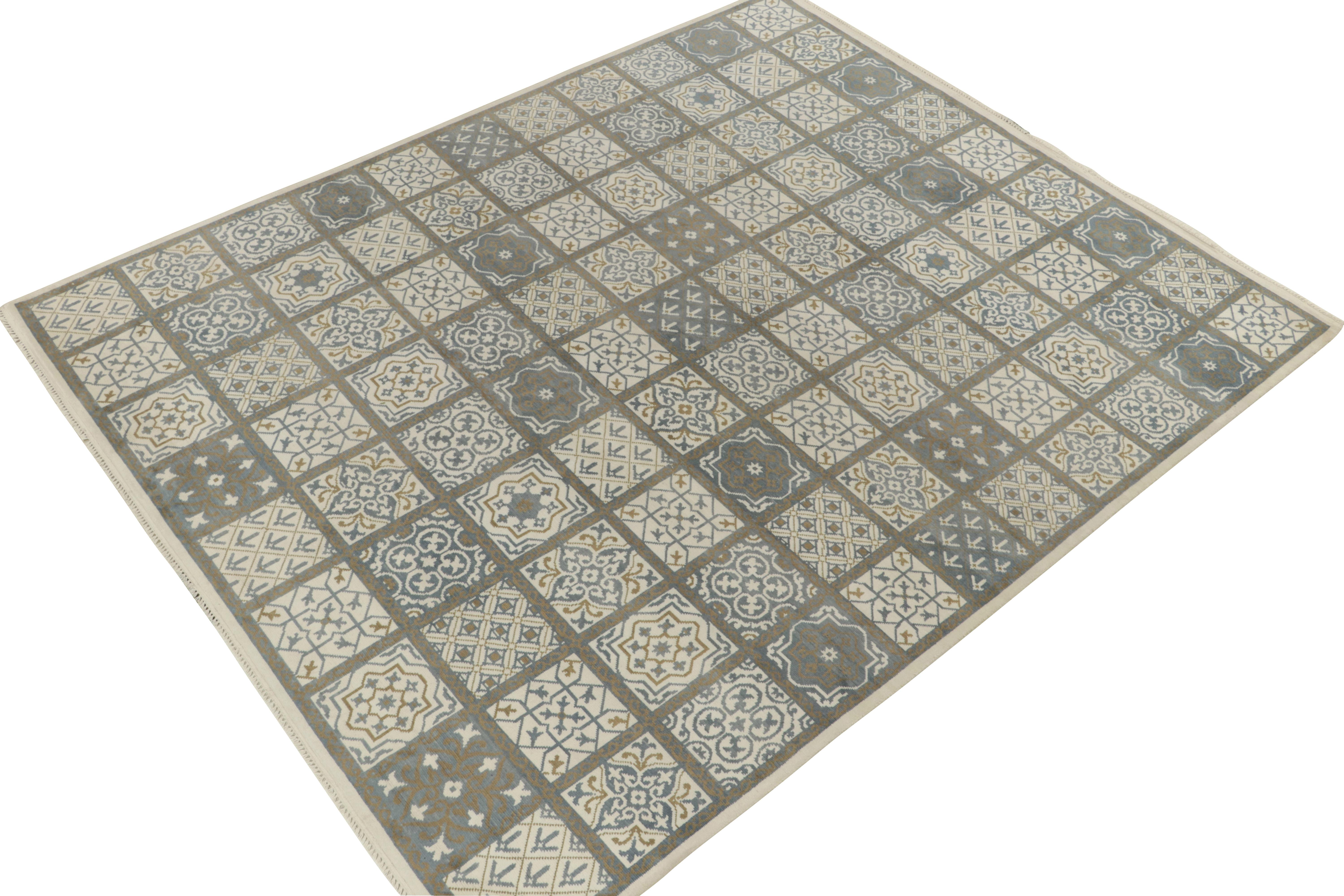 Rug & Kilim’s contemporary ode to rare Moroccan rug designs, carrying an exceptional tribal pattern connoting cultural symbolism. 

On the Design: While the look of this contemporary carpet is entirely new, the inner motifs were inspired by tribal