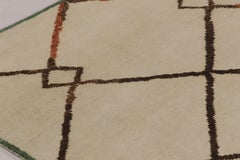Rug & Kilim - Tappeto di ispirazione marocchina, avorio e marrone con reticolo tribale