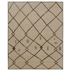 Rug 
Kilim - Tappeto di ispirazione marocchina, avorio e marrone con reticolo tribale