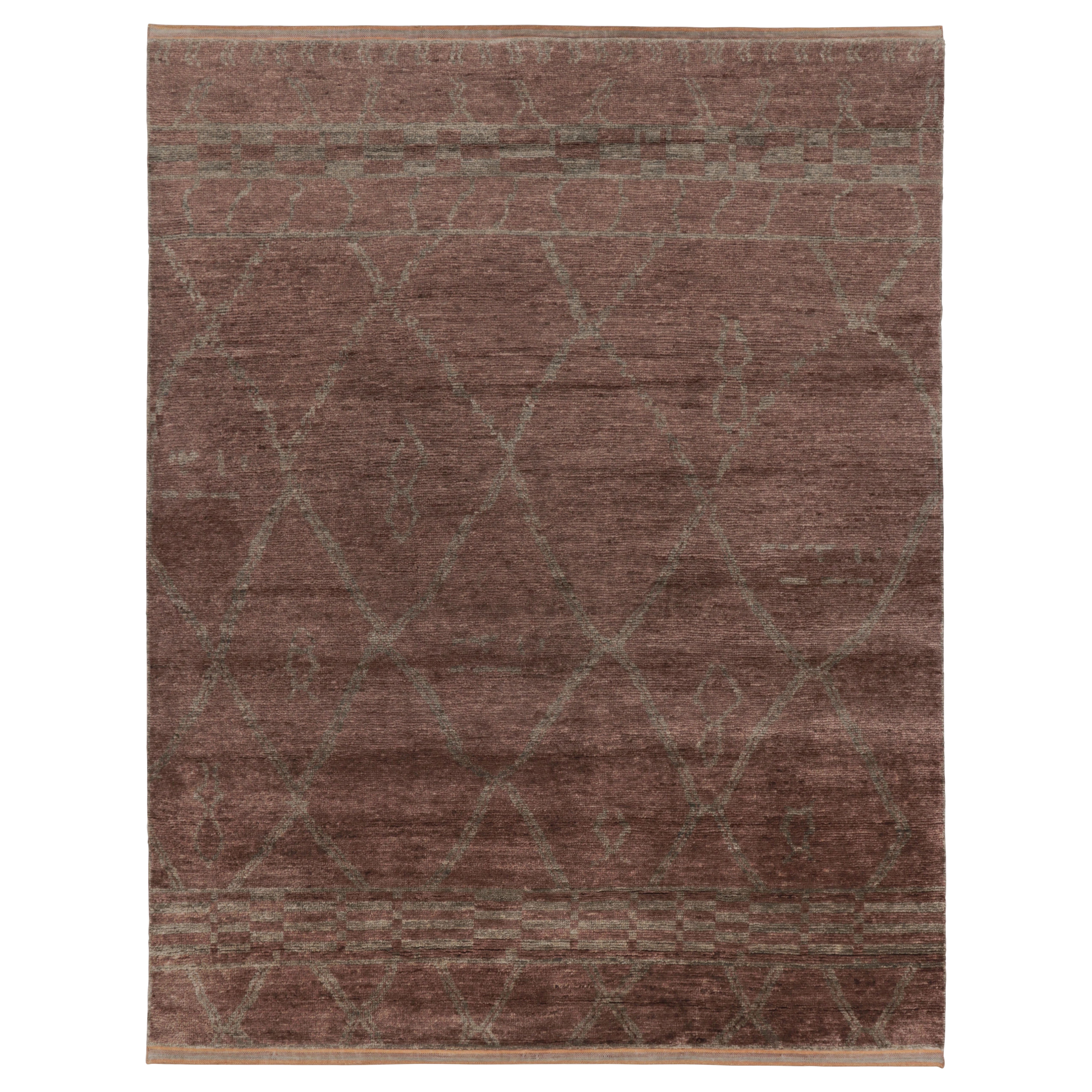Marokkanisch inspirierter Teppich von Rug 
Kilim, mauve und grau mit Tribal-Gitter