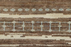 Rug & Kilim’s Moroccan-Inspired Square Rug, Brown and Cream Primitivist Geometry