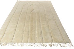 Alfombra marroquí Rug & Kilim en beige-blanco, diseño geométrico alto-bajo