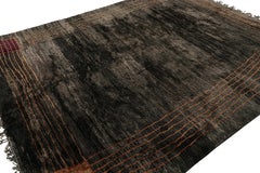 Rug & Kilim’s Moroccan Rug in Black with Orange Art Deco Style