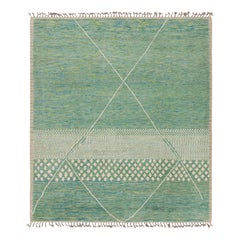 Marokkanischer Teppich von Rug & Kilim in Blau, Grün und Beige mit geometrischen Mustern