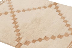 Rug & Kilim’s Moroccan Rug in Cream and Beige-Brown with Diamond Medallion