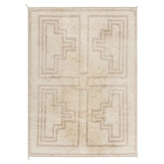 Alfombra marroquí Rug & Kilim en blanco crema con motivos geométricos beige