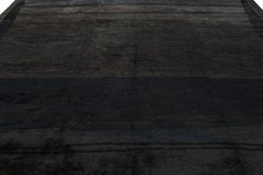 Rug & Kilim’s Moroccan Rug in Grisaille Blue, Gray and Black Stripes