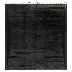 Marokkanischer Teppich von Rug & Kilim in Grisaille Blau, Grau und Schwarz gestreift