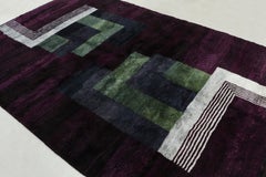 Rug & Kilim’s Moroccan Rug in Purple with Art Deco style Geometric Patterns