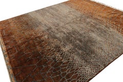 Rug & Kilim’s Moroccan Rug in Rust Tones with Silver-Gray Geometric Patterns